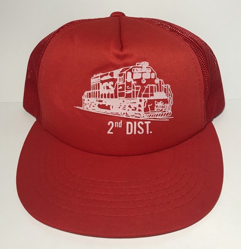 Vintage Kansas City Southern Lines Railway 2nd Dist. Red Snapback Hat Cap