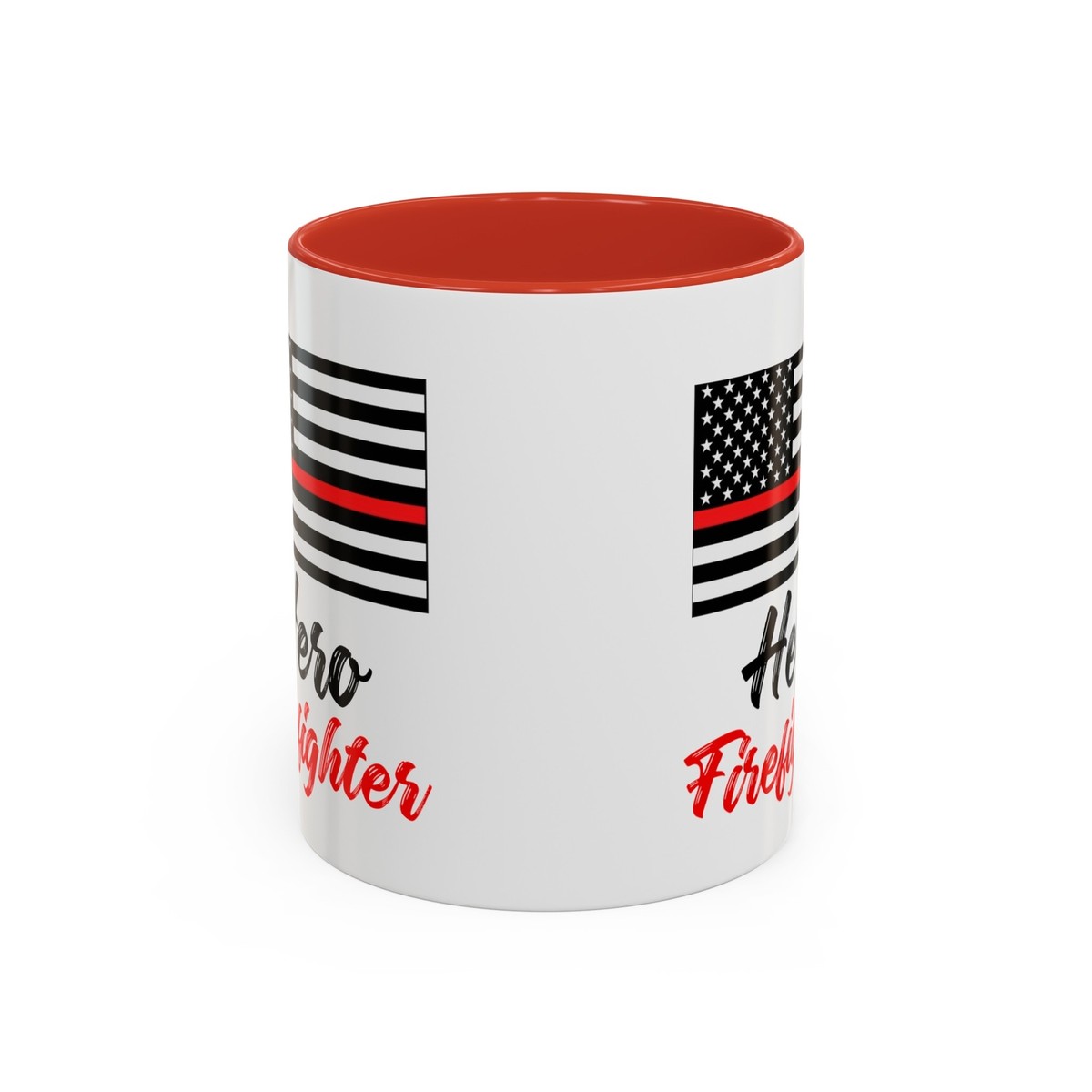 Red Line Firefighter Flag Personalized Coffee Mug