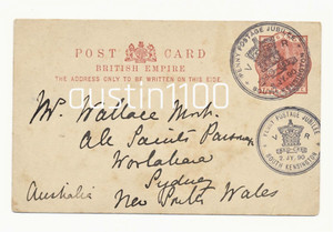 Ultra Rare QV 1890 'Penny Post Jubilee' Post Card Mailed to Australia