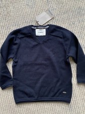 NEW ZARA BOYS NAVY BLUE COTTON VNECK KNIT PULLOVER SWEATER SIZE 4