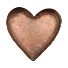 Creative Co-Op Decorative Hammered Copper Plated Heart Shape Trinket Dish 4"x4"
