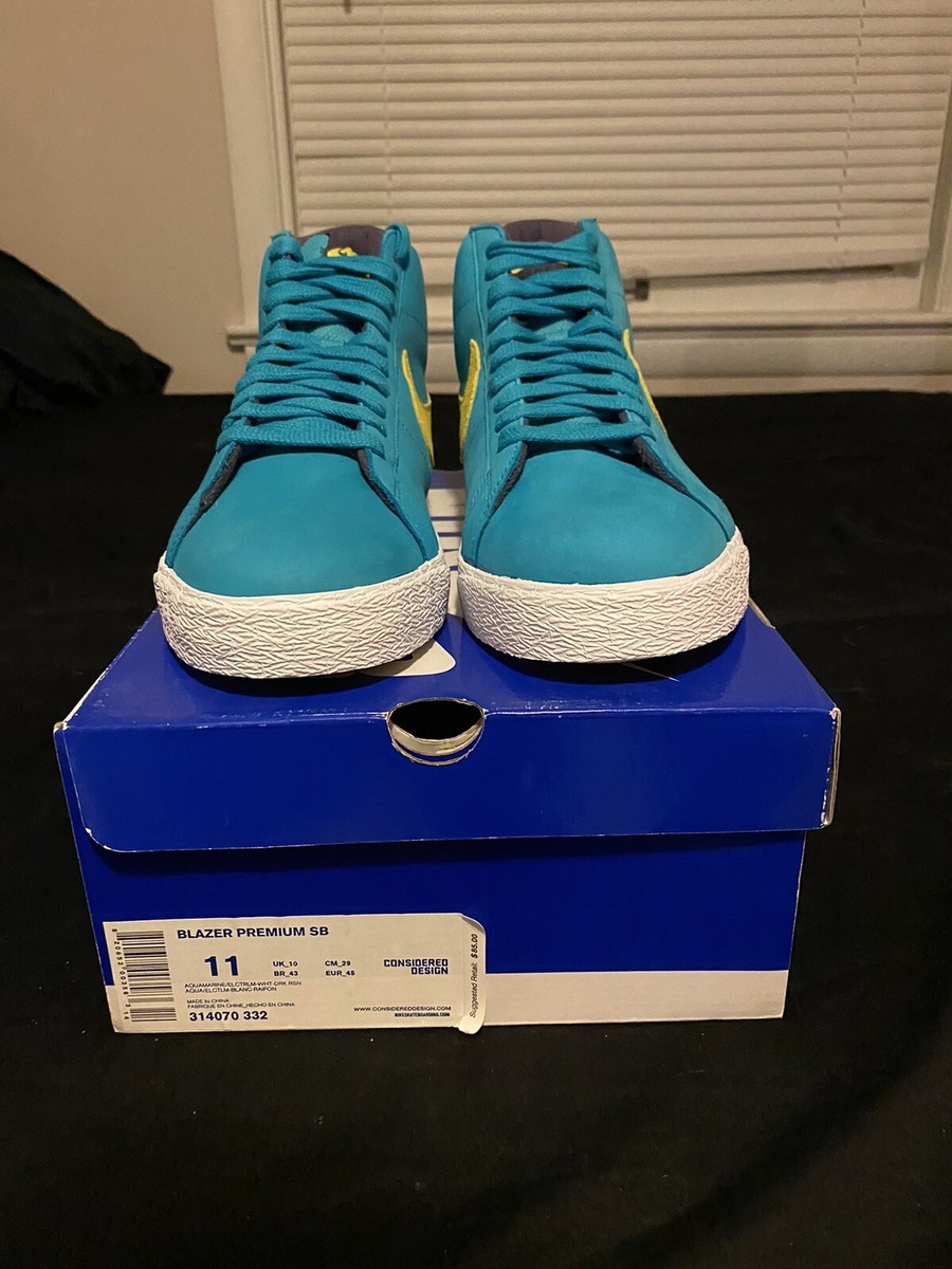 Nike SB Blazer High Aquamarine Size 11 SB Blazer Blue Box Nike