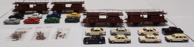 Märklin 46131 + 46122 + andere, 2 Autotransport-Doppelwagen + Extras