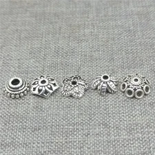 10pcs of 925 Sterling Silver Floral Leaf Daisy Bead Caps for Bracelet Necklace