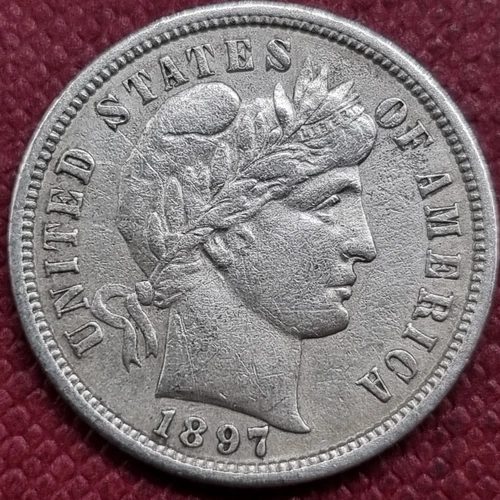 1897 S Barber Dime 10c Better Grade XF Details #69735