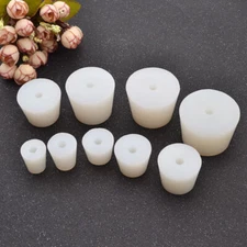 Rubber Bottle Stopper Silicone Plug With Hole of Airlock Valve Bubbler Brew Wine