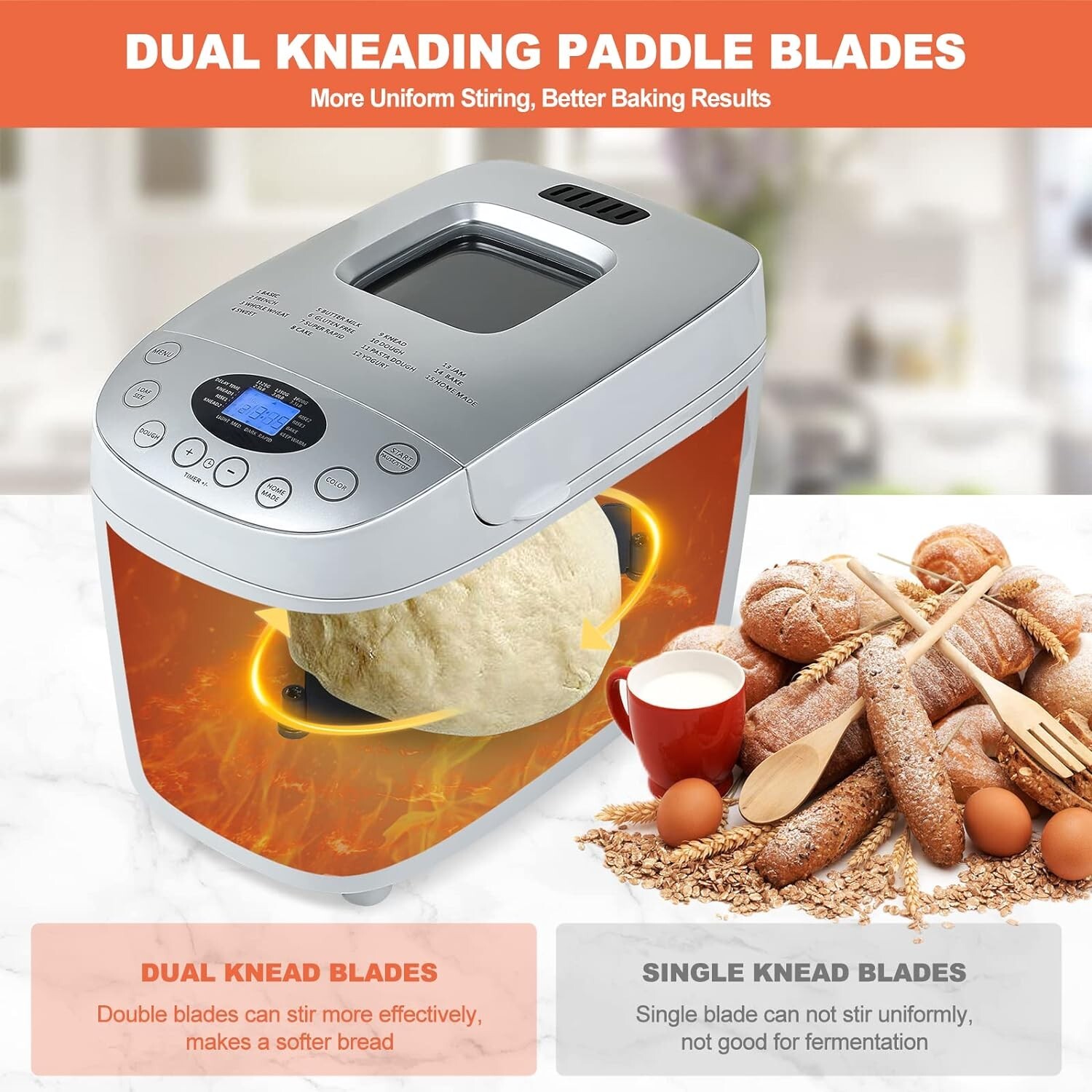 Patioer 3.5LB Bread Maker Machine 15in1 Automatic Bread Machine eBay