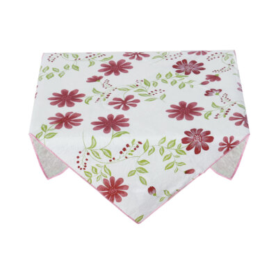 Seamless  Water  PVC Rectangular Tablecloth 24'' x 24'' Red Flower