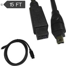 15 Ft IEEE 1394b Firewire 800 Hi-Speed Cable 9Pin to 4Pin Black IE9494