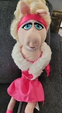 Disney Store Miss Piggy 20 Stuffed Plush Doll, The Muppets Movie, w/ Pink Dress