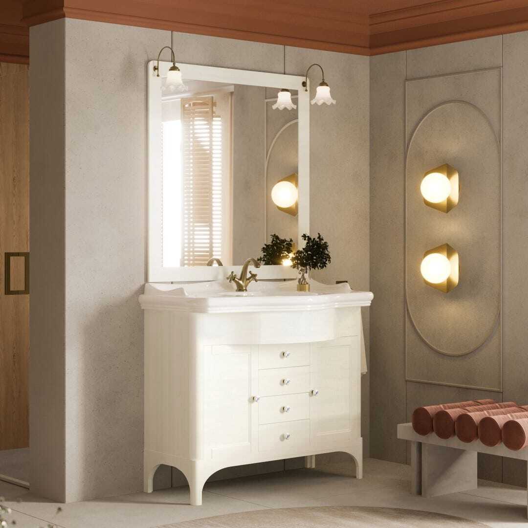 Kiamami Valentina Composizione bagno 115cm bianco decapato Toscana