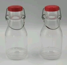 Vintage Clear Plastic Soda Milk Bottle Salt And Pepper Shakers