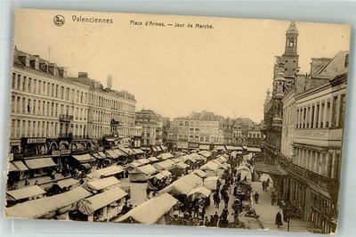 38267795 - Valenciennes Marktszene Place d´Armes Feldpost WK I 1917