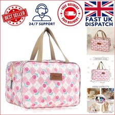 Waterproof Travel Toiletry Bag - Large Capacity Makeup Organizer in Pink Tulip