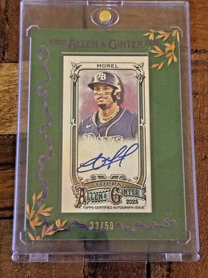 2025 Topps Allen & Ginter   Christopher Morel #MA-CMOR Green Frame Auto /50 Rays