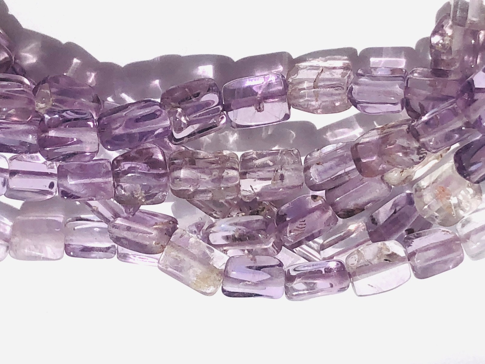 Delicate 5 row amethyst flat rectangle beads 925 … - image 12