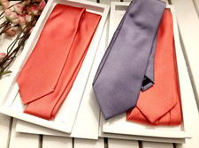 Men's Solid Color Tie Coral Orange , Lavender Purple New