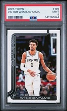 2025 Topps Basketball #195 Victor Wembanyama PSA 9 Card MINT Base Trusted Seller