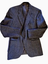 BACHRACH 100% Wool Men’s Tan/Brown Tweed Blazer Size 44R Made In USA