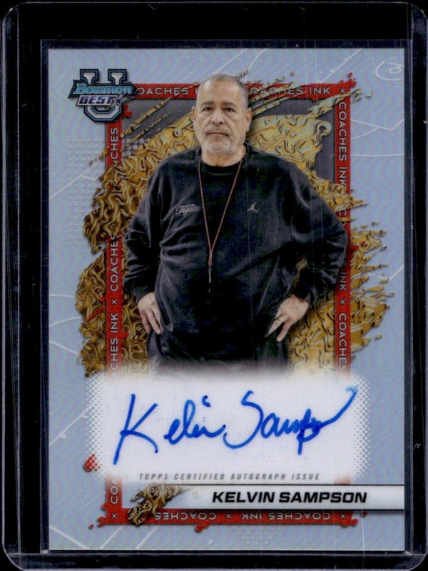 2025-26 Bowman Best University Kelvin Sampson Coaches Ink Refractor Auto #CI-KS