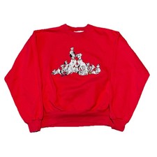 Vintage 90s 101 Dalmatians Red Crewneck Sweatshirt Large Disney Store