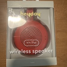 heyday Wireless Speaker 33ft Range Water Resistant Red Cable Included Brand New