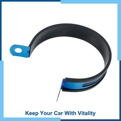 Universal Pack (1) 89mm/3.50'' Exhaust Down Pipe Clamp Bracket Fastener Blue
