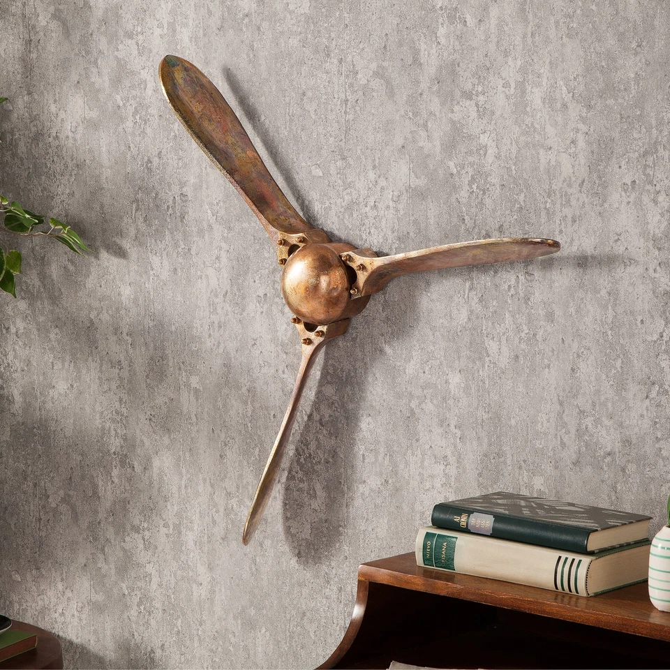 Wanddekoration SCREW III 60cm kupfer geflammt Flugzeug Propeller Wandpropeller