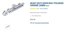 Screwfix HEAVY DUTY DOOR BOLT POLISHED CHROME 150MM