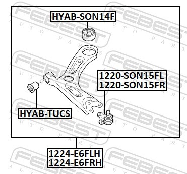 Fits FEBEST 1224-E6FRH LOWER RIGHT FRONT CONTROL ARM HYUNDAI AVANTE  ⭐UK Stock⭐