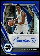 2021-22 Prizm Draft Picks Autographs Prizms Blue Juwan Durham Rookie Auto