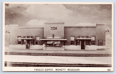 #ad #ad Monett Missouri Frisco Railroad Depot Barry Lawrence County MO c1940s Postcard $9.97