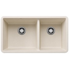 Blanco 441125 Precis 33" Undermount Double Basin SILGRANIT - White