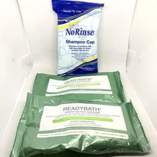 Medline ReadyBath & CleanScented Rinse-Free Shampoo Cap w/ Conditioner Lot of 3