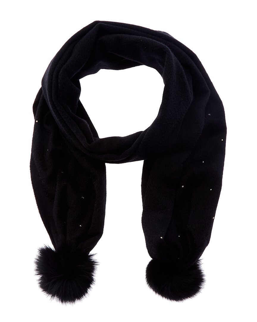 Кашемировый шарф Portolano Stones Женский черный 10590₽