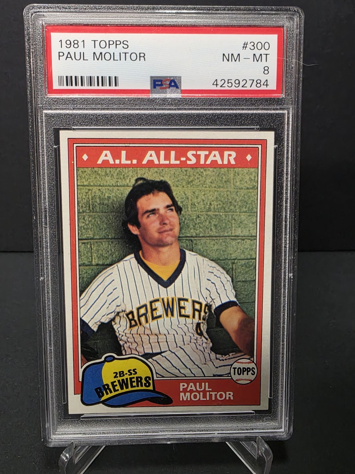 1981 TOPPS Paul Molitor #300 PSA 8 NMT HOF BREWERS