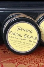 Lemon Poppyseed Glowing Facial Scrub Artisan Made Skin Nourishing Brown Sugar