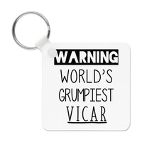 Warning World's Grumpiest Vicar SchlüSselanhäNger Gott Worlds Best Geburtstag