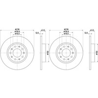 2X Hella Bremsscheiben 278Mm Hinten Passend FüR Alfa Romeo 159 Brera Giul
