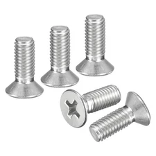 M5-0.8x14 Flat Head Machine Screws -60pcs -304 Stainless Steel -Silver