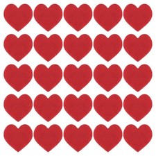 Felt Heart Shape Heart Valentine's Day Craft 2.4Inch x 2.4Inch Red 100pcs