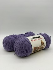 2 Skeins Bernat Super Value Yarn Purple 100 Acrylic Worsted Weight 4