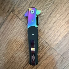 Razor Tactical Pocketknife Rainbow Finish Stainless Steel Blade Black Plastic H