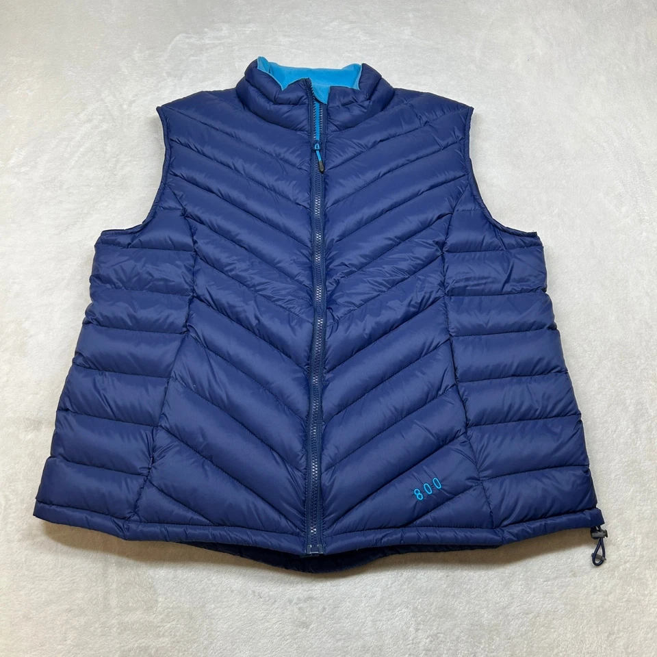 Cabelas Goose Down Puffer 背心女式 XL 海军蓝 800 填充电源 — 第 2/4 张图片