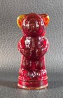 Boyd's Crystal Art Glass ANDY THE BEAR #13 CHERRY RED 9-14-01 Glows NOS — photo 2