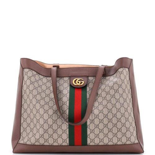 Gucci Disney Three Little Pigs Ophidia Soft Open Tote GG Coated Canvas East West