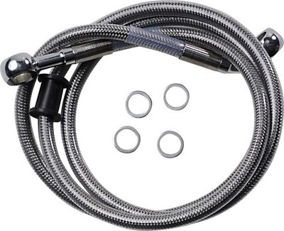 Drag Specialties Std Length Front Stainless Steel Brake Line Kit-Clear-1741-5837