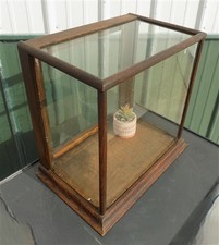 Countertop Showcase, General Store Display, Vintage Wood Framed Glass Case, F