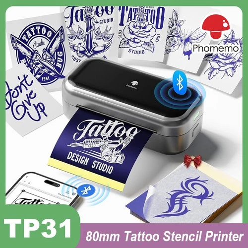 Phomemo TP31 Tattoo Stencil Printer Mini Printer with 30pcs Transfer Paper - product listing photo