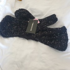 PrettyLittleThing Black Sequin Top Sz 4 Underbust Halter neck New